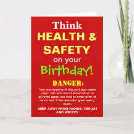 Carte Santé et sécurité Amusante Anniversaire Plaisanter