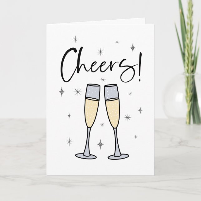 Carte Santé! Mariage ou Fiançailles de toast Champagne (Devant)