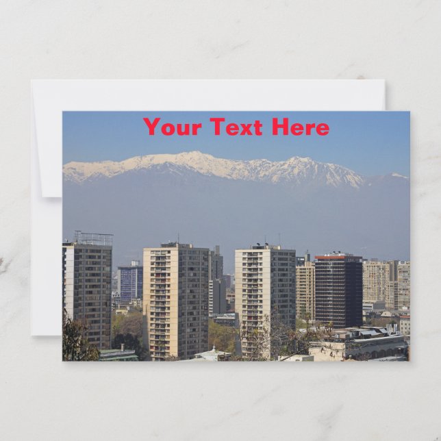Carte Santiago, Chili personnalisable (Devant)