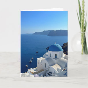 Carte Santorin Grèce Bleu Domed Church photo