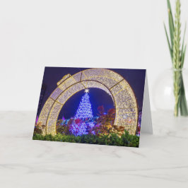 Carte Sapin de Noël bleu encadré dans une boule de Noël