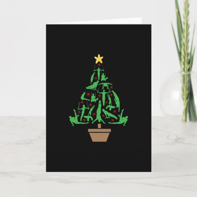 Carte Sapin de Noël de gymnastique masculine (Devant)