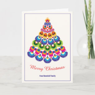 Carte 🎄 sapin de Noël - style folklorique