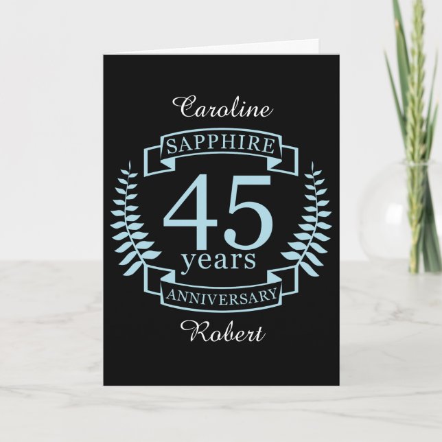 Carte Sapphire 45e anniversaire de mariage traditionnel (Devant)