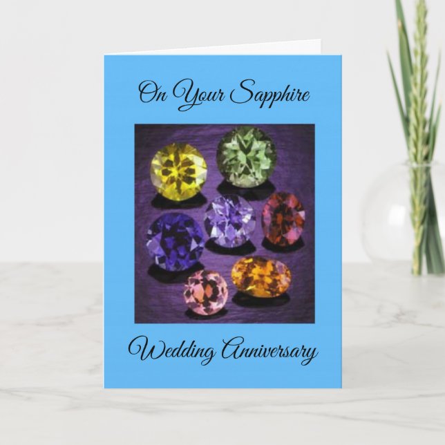 Carte Sapphires Personnalisé 45e anniversaire de Mariage (Devant)