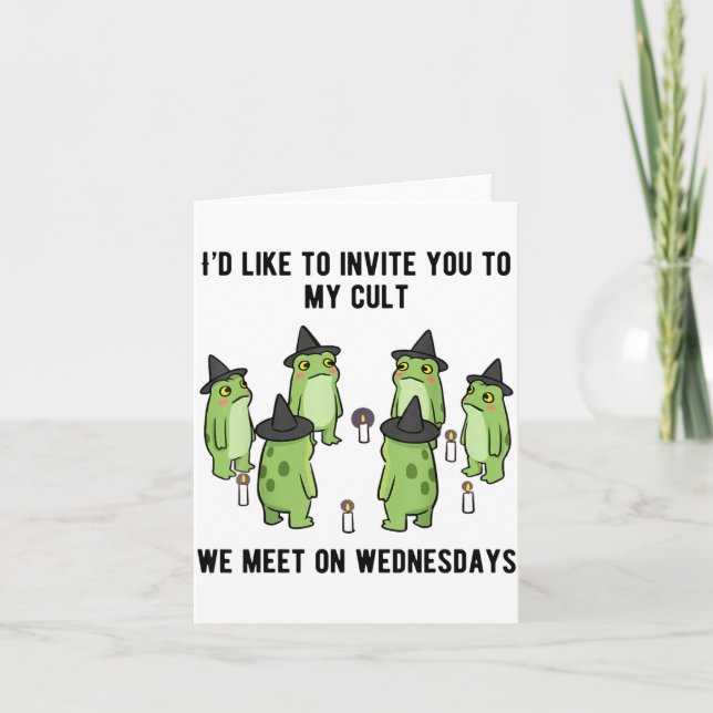 Carte Sarcastic Frog Meme Funny Amphibian Cult Men And W (Devant)