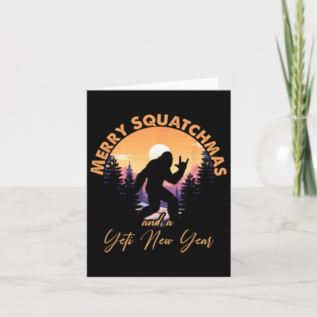 Carte Sasquatch Père Noël Yeti Joyeux Squatchmas Bigfoot (Devant)