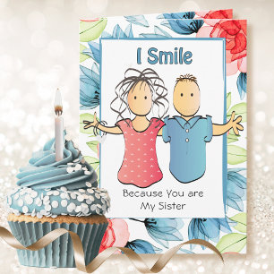 Carte Sassy Snarky Soeur Caricature Drôle Dit Anniversai