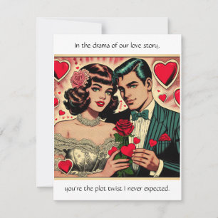 Carte Sassy Vintage Valentine avec devis