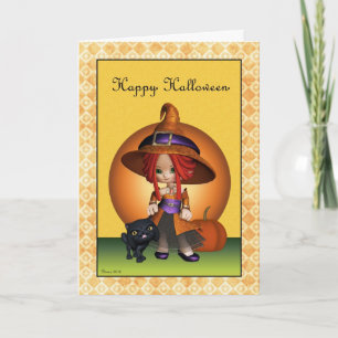 Carte Sassy Witch Happy Halloween Greeting Card