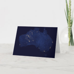 Carte Satellite Les Lumières Nocturnes De L'Australie.