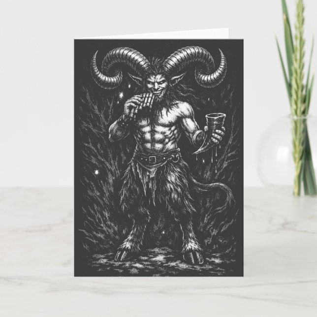 Carte Satyre d'hiver cornu — par BurnsInHell (Devant)