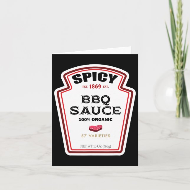 Carte Sauce barbecue épicée Étiquette Drôle Halloween Co (Devant)