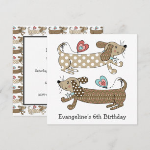 Carte Saucisse personnalisée Chien Dachshund Anniversair