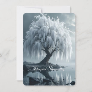 Carte Saule pleureur au bord d'un étang, sympathie noir