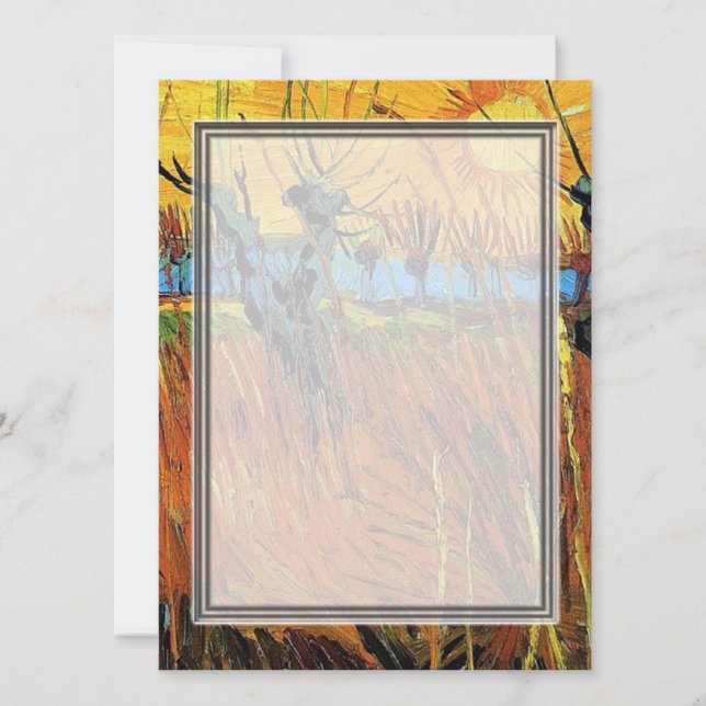 Carte Saules au coucher du soleil par Vincent van Gogh. (Devant)