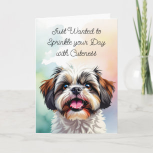Carte Saupoudrer votre journée de tendresse   Shih Tzu