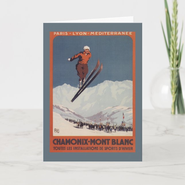 Carte Saut à skis - affiche olympique de promo de PLM (Devant)