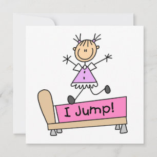 Carte Saut sur le lit Stick Figure Girl