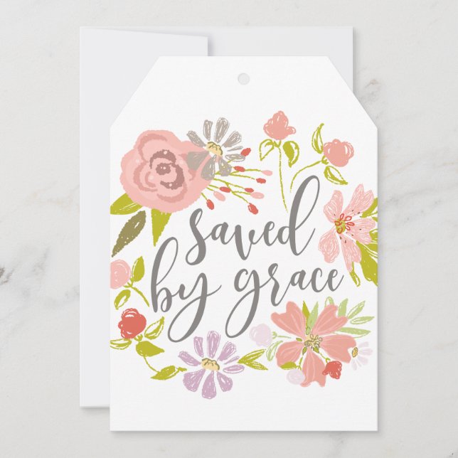 Carte Sauvé par la grâce - Éphésiens 2:8 (Devant)