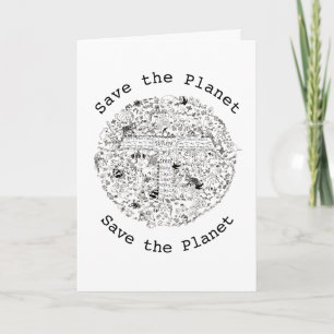Carte Sauvez la planète Terre En danger Animaux & Arbres