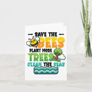 Carte Sauvez les abeilles Plantes Arbres Mer propres De 