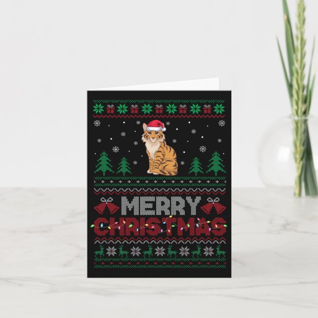 Carte Savannah Amoureux de les chats Santa Hat Arbre de  (Devant)