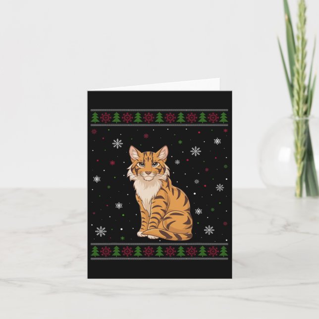 Carte Savannah Chat Chandail de Noël Hommes Femmes Enfan (Devant)
