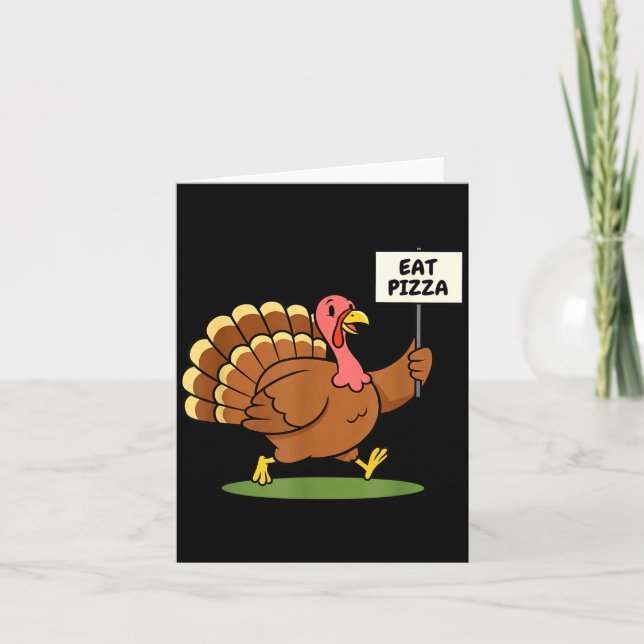 Carte Save A Turkey, Eat Zza Funny Thanksgiving Design F (Devant)