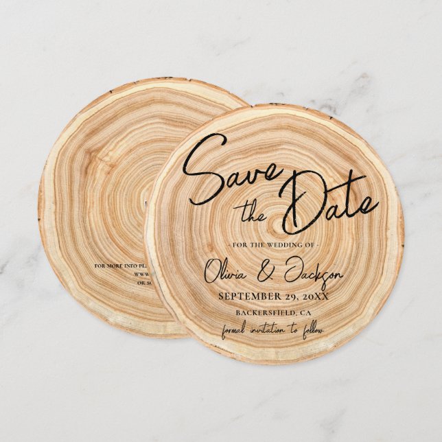 Carte 'Save the Date' de mariage avec QR Code en b (Devant / Derrière)