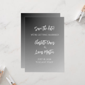 Carte "Save the Date" élégante noir et blanc pour