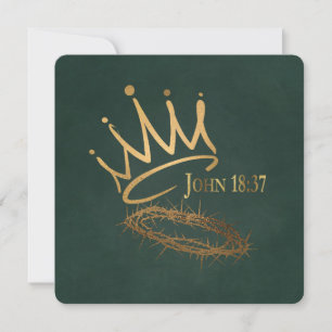 Carte SAVIOR KING Elegant Green Christian Christmas