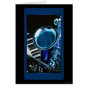Carte Saxophone Bleu