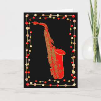 Carte Saxophone de Noël