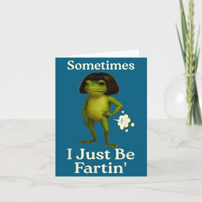 Carte Saying Sometimes Just Fartin Frog Frog I Smile (Devant)