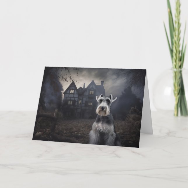 Carte Scandale d'Halloween Schnauzer Miniature (Devant)