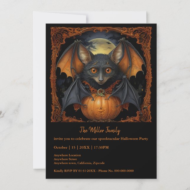Carte Scandale effrayante Halloween Animaux déguisés (Devant)