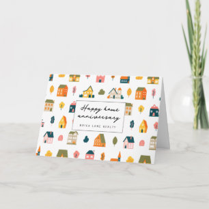 Carte Scandinavian House Pattern Home Anniversaire