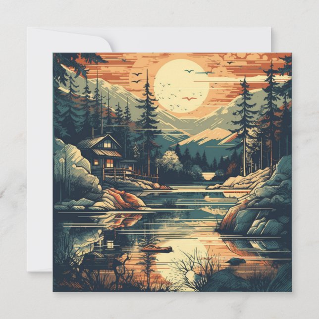 Carte Scandinavie Art Mountain Home (Devant)