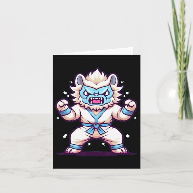 Carte Scary Martial Arts Fighter Karate Boxer Comt Kung (Devant)