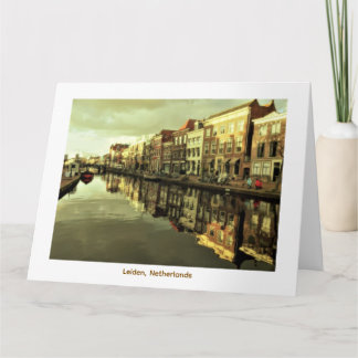 Carte Scène de canal à Leiden, Pays-Bas