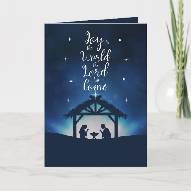 Carte Scène de la Nativité de Joie au Monde Noël (Devant)