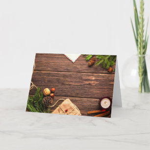 Carte Scène de Noël en bois