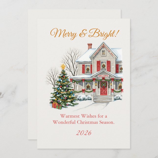 Carte Scène de Noël enneigée (Devant / Derrière)