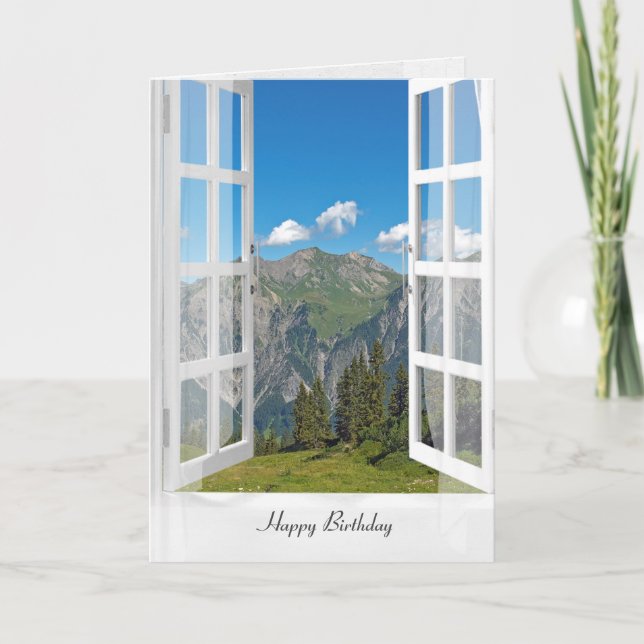 Carte Scène des Alpes autrichiennes à la fenêtre (Devant)