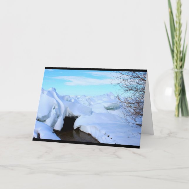 Carte Scène d'hiver de Winnebago de lac pensant à vous (Devant)