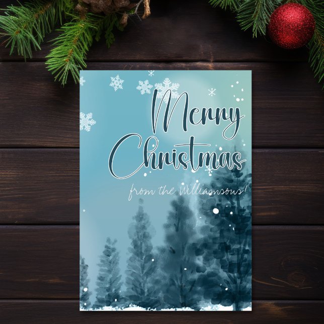 Carte Scène D'Hiver Jean 1:14 La Grâce Et La Vérité Noël (Grace And Truth John 1:14 Bible Verse Christmas Card)