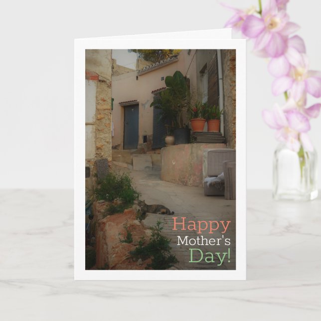 Carte Scène poétique d'une rue à Lliria, Valence (Orchidée)