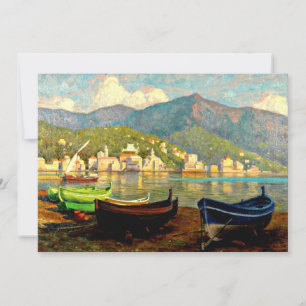 Carte Scène portuaire de Rapallo, beaux-arts,