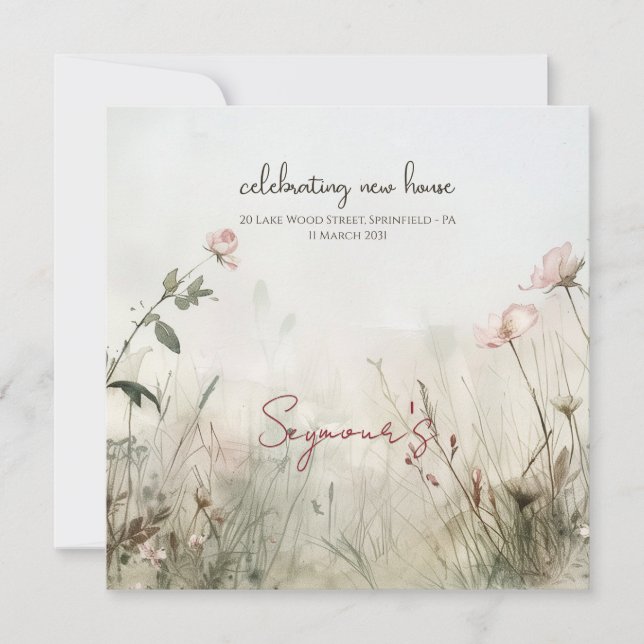 Carte Scène rêvée de fleurs de printemps (Devant)